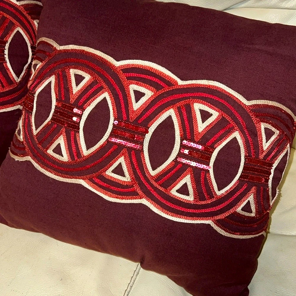 West Elm | 20” embroidered pillow cases - set of 2